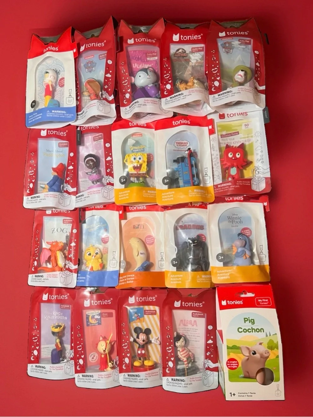 Lot of 20 New in Package Tonies Bundle - Raffi, Paw Patrol, Mickey -for Toniebox
